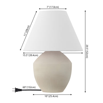 Ralf 20.5" Minimalist Scandinavian Resin/Iron LED Table Lamp - JONATHAN Y